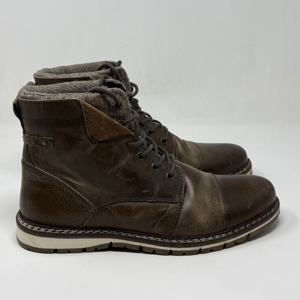 Outpost Makers Ramsey Chukka Boots Mens 10.5 Brown Leather Tweed Cap Toe